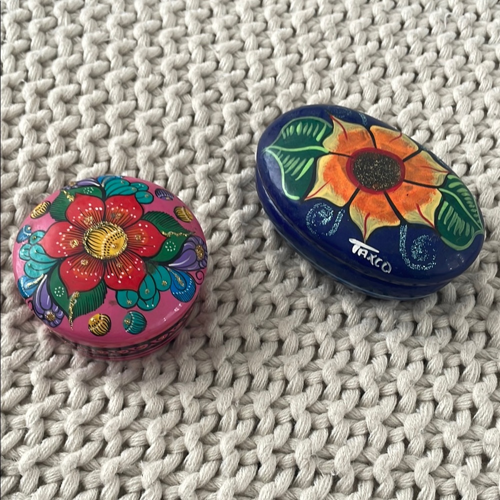 Colorful Floral Trinket Boxes